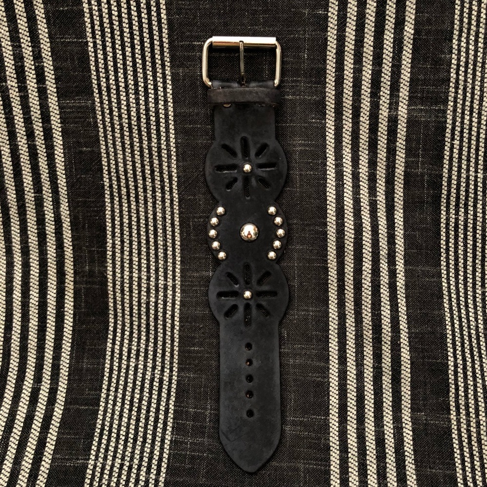 Distressed leather cuff